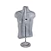 Male Mannequin Torso, Dress Form Hollow Back Body or Tshirt Display, w/ Economic Plastic Stand for Counter or Hanging By EZ-Mannequins Temporal Photos or Design, Easy to Assemble and Store, S-M Sizes.