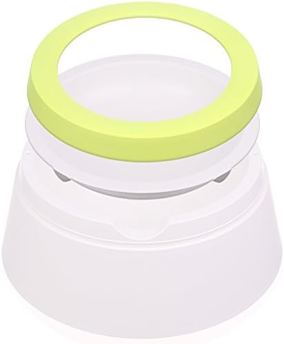 HAON 3in1 Innovative Feeder Quantity Control Antibacterial Deodorazation Material Used Anti-Spill Dog Cat Bowl 34 Ounces (Green)
