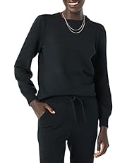 Amazon Essentials Women's Soft Touch Pleated Shoulder Crewneck Sweater