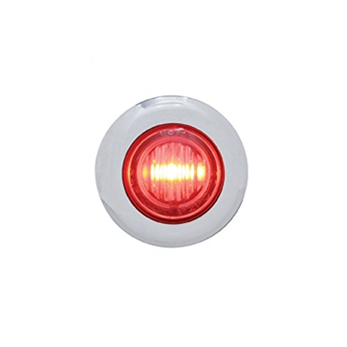 United Pacific 37968 3 LED Mini Dual Function Clearance Marker W/ Bezel - Red LED/Red Lens
