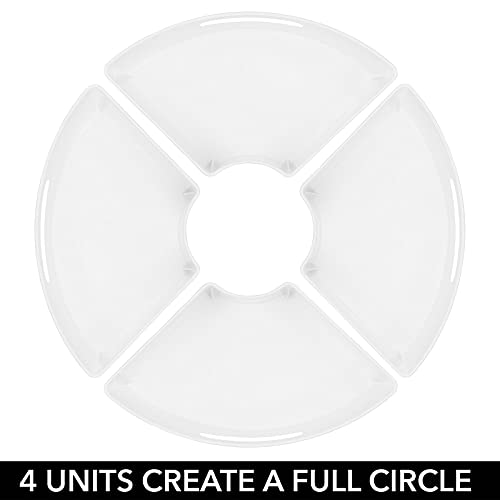 mDesign Plastic Lazy Susan Storage Bin with Front Handle for