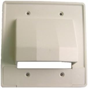 CALRAD 28-CER-2 / DOUBLE GANG WHITE SCOOP STYLE CABLE DISTRIBUTION WALL PLATE