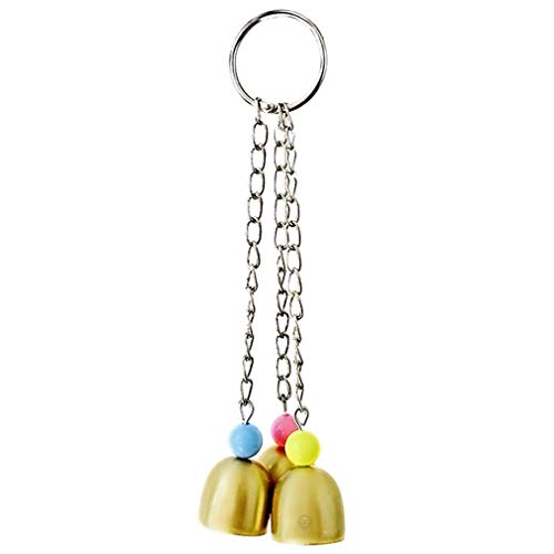 SunGrow Parrot Bell Toy, 8 Inches Lightweight Galvanized Steel Bell for Cockatiels, Conures & Lovebirds, Securely Hangs from Center of Bird Cage, Charming and Entertaining Jingle Bell Sound, 1 Pack