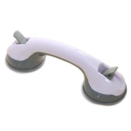 FChome Shower Wall Suction Cup Grab Bars,12 Inches Shower Handle Bar Offers Safe Grip with Strong Hold Suction Cup for Safety Grip Grab in Bathroom (Gray)
