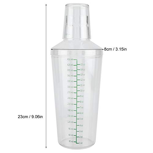 Omabeta 550ML Anti-Leckage Transparenter PC-Harz-Cocktail-Shaker-Mixer Kunststoff-Getränkemischer Cocktail-Shaker-Harz… – Bild 4