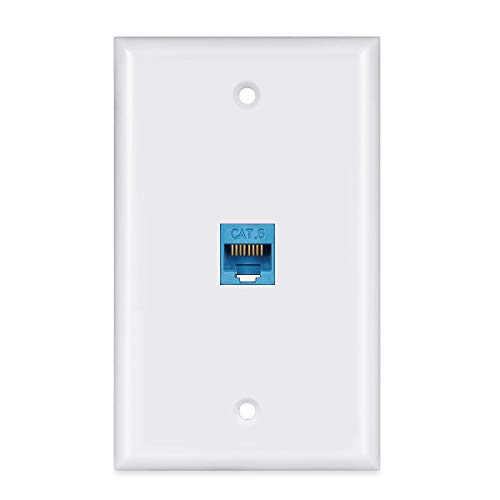 Ethernet Wall Plate 1 Port - BUPLDET Cat6 Ethernet Port Wall Plate Female to Female - Blue - Thumbnail 3