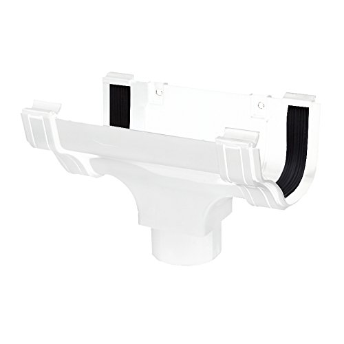 Polypipe Ogee ROG05 Extra Capacity Gutter Running Outlet White 130 x 70mm