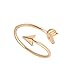METTU Silver and Rose Gold Open Adjustable Love Arrow Ring for Girls