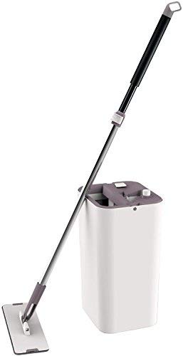 MAGIC FLAT MOP AND BUCKET by Cleantec, 360 Degree Swivel Head, 1.32 Gallon Capacity, Great for Wet-Dry Cleaning, Safe on all Surfaces, Telescopic Wand, Compact Storage, Carry Handle