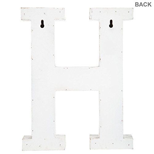 Distressed White Alphabet Wall Décor/Free Standing Monogram Letter H