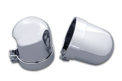 V-Twin 54-0154 Chrome Dome Style Shock Cover Set