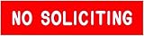 Cosco Sign, Red Engraved, No Solicitors, 2 x 8