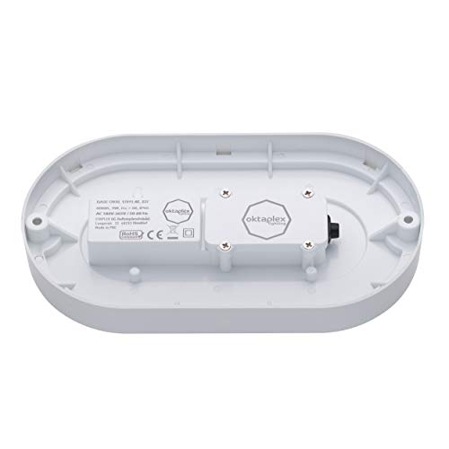 Oktaplex LED Kellerlampe BASE 9W 800Lm IP65 Neutralweiß 4000K Ovalleuchte Kellerleuchte Deckenlampe Weiß – Bild 5
