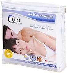 Luna Premium Waterproof Zippered Bed Bug Proof Box Spring Encasement 9" Height - Twin XL Size - Made In The USA