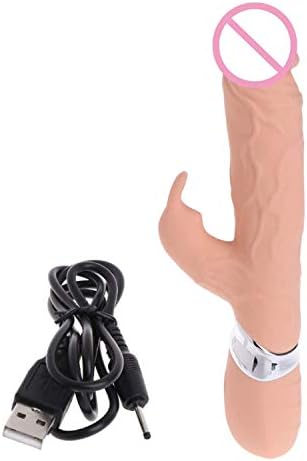 BTWJ sexaa-Toys Deldo 9 Inch R-ealistic Rabbit Vibarator s Rechargeable Vibarators G Spot Stímulatór,Brown T-Shirt KA