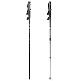 AGPtek Pair 2 Adjustable Anti-Shock Trekking Hiking Sticks Poles-alpenstock Walking-mountaineering - 6061 Aluminum Black