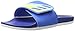 adidas Women's Adilette Cloudfoam Ultra Adjustable Slides Athletic Sandal, Ray Blue/Ice Green/Ice Yellow, 7