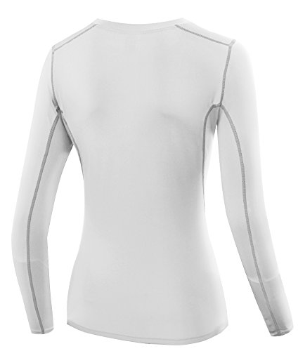 image for HuaTu Women Performance Compression Base Layer Long Sleeve Crew Neck T