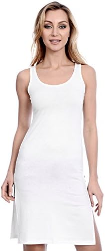 HKR Collections Women's High Slit Sleeveless Side Zipper Shirt Ivory Medium