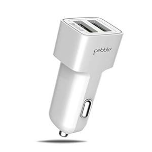 Pebble 2 USB Smart Car Charger with 2.4A Fast Charging (with Cable)
