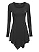 Made By Johnny MBJ WT753 Womens Long Sleeve Handkerchief Tunic L Black