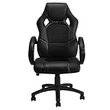 Giantex High Back Race Car Style Bucket Seat Office Desk Chair Gaming Chair (Black)