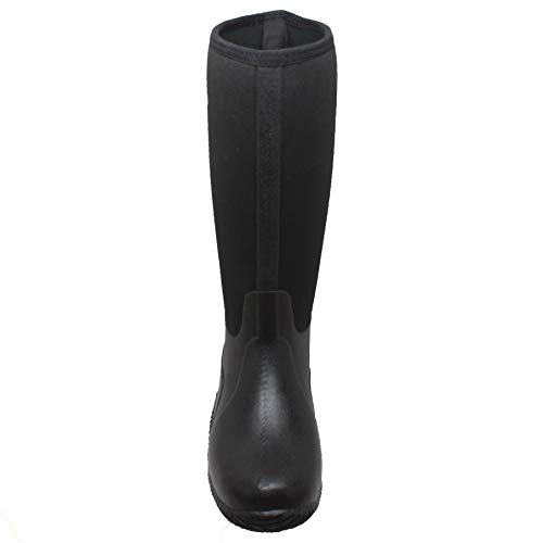 TECS Men's 16" Rubber Boots: Neoprene, Waterproof for Hunting, Camping, Fishing, Hiking or Farm Work, Black, 12 M US - Thumbnail 3