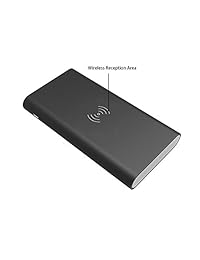 Gorilla Gadgets Cargador inalámbrico portátil con tecnología Qi, batería externa, banco de energía, cargador rápido y luz LED para iPhone X 8 8 Plus, Samsung Galaxy S8 S8 Plus S9 Note 8 S7 S7 Edge, Azul