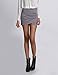 NEARKIN (NKNKSSK64 Womens Stretchy Waistband Shirring Fitted Mini Skirt Gray US S(Tag Size M)
