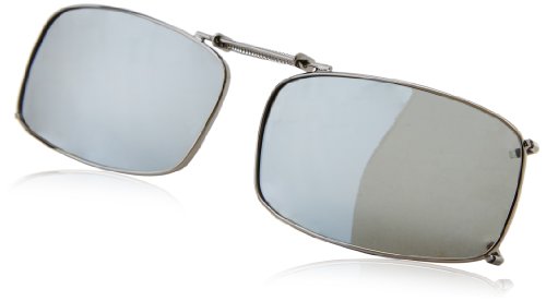 Solar Shield Clipon Rectangular 8 54 Polarized Sunglasses,Gunmetal,54 mm