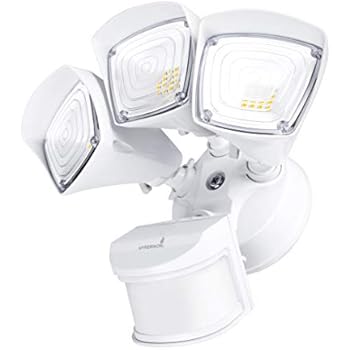 Hyperikon Pro Outdoor Security Light, 37.5W, Outdoor Flood Light Dusk to Dawn, 5000K, 3 Head IP65