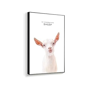Framed Canvas Wall Art for Living Room, Bedroom Sheep Canvas Prints for Home Decoration Ready to Hanging - 16x24 inches