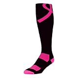 TCK Sports Breast Cancer Awareness Pink Ribbon Over The Calf Socks