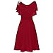 Aniywn Women Formal Wedding Bridesmaid Dress Plus Size High-Waist Party Ball Prom Gown Cocktail Dress Red