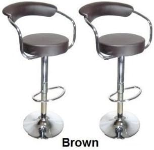 Set of (2) Brand New Brown Swivel Leather Bar Stool Pub Barstool