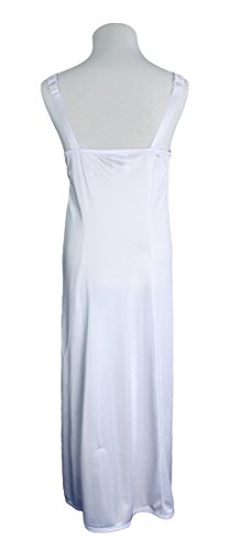 Little Things Mean A Lot Girls White Simple Princess Style Tea Length Nylon Slip with Adjustable Straps - 16 - Thumbnail 2