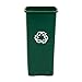 Rubbermaid Commercial Products Untouchable Square Recycling/Compost Bin, Green (FG356907GRN)