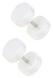 16g 8mm Acrylic White Cheater Plug Earrings, Fake 0 Gauge Earrings with Surgical Steel Bar
