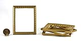 Dollhouse Miniature Set of 4 Large Rectangular Gold Picture Frames with Scallop Design