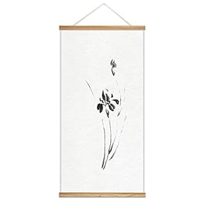 Hanging Poster NO Magnetic Wooden Framed, Ink Painting Designs Home Wall Canvas Prints Decoration Ready to Hang - 18"x36"