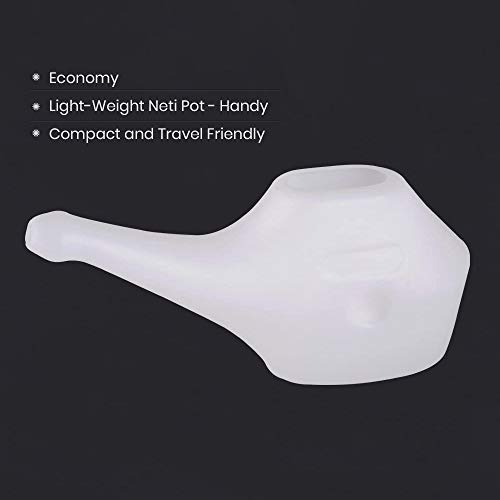 QwikFlo Economy, Light-Weight Neti Pot - Handy, Compact and Travel Friendly-White (2 Pieces (White, Blue)) - Image 4