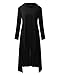 StyleDome Women Loose Irregular Kangaroo Pockets Long Tunics Sweatshirts Hoodies Black US 16