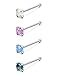 Jstyle 22G 4-12 Pcs Stainless Steel Nose Rings Studs Created-opal Piercing Body Jewelry 2.5mm