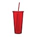 Simple Green Solutions - Acrylic Double Wall Cup for Cold Drinks, Reusable Cups with Lids and Straws, Insulated Plastic Tumblers with Lids and Straw, Acrylic Tumblers, 20 oz Capacity, Red