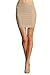 Women's Seamless Bandage Bodycon Mini Knit Basic Stretch Short Pencil Skirt 2 Pk Brown / Khaki One Size