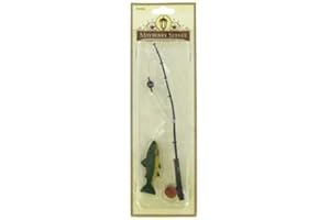 CRAFTYCROCODILE Miniature Fishing Pole with Fish