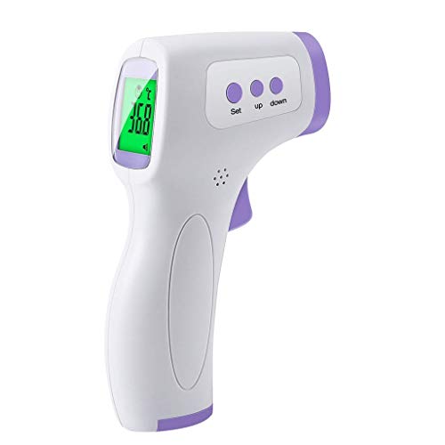 Vovotrade. Digital Infrared Forehead Thermometer, Non-Contact for Adults and Kids with 3 Function - Fever Alarm, Large LCD Screen and Data Memory (White)