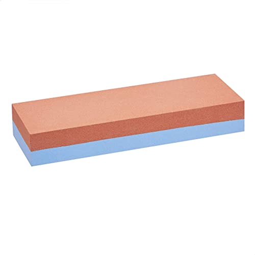 Amazon Basics Messerschärfstein, doppelseitig, Körnung 400/1000, mit rutschfester Bambusunterseite, 18 x 6.1 x 2.8 cm, Blau und Rot thumbnail 2