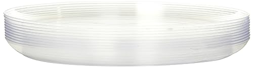 Smarty Had A Party Clear Plastic Salad Plates With Flat Round Design (8.5") - P…