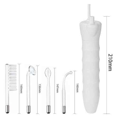 Aparelho de Alta Frequência Portátil Bivolt (110v/220v) com 4 Eletrodos – Facial e Capilar – Estética Profissional para Tratamentos de Pele e Cabelos